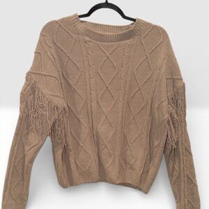 Witty Fox Cable Knit Sweater Pullover Large